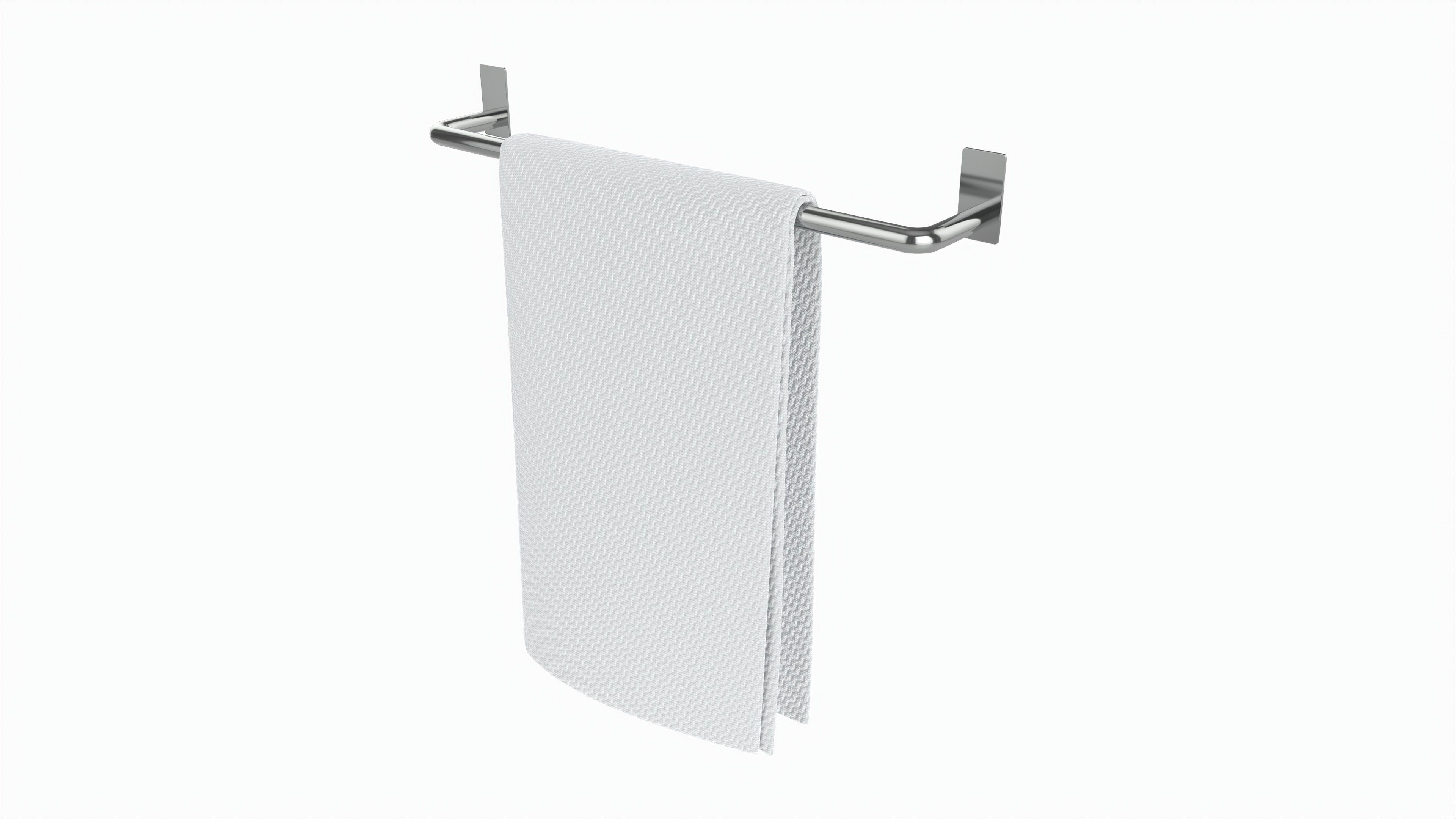 Metal Towel Rail with folded Towel 01 3D model_1