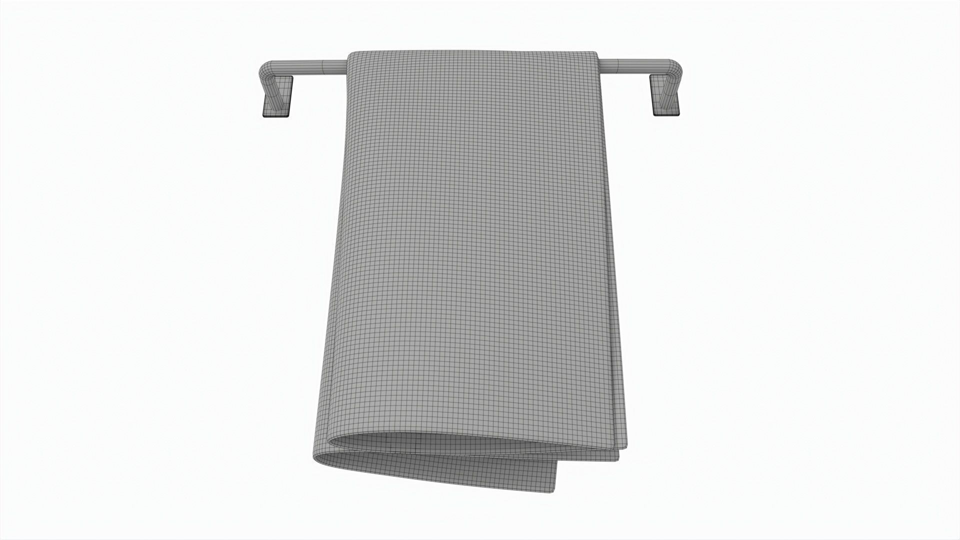 Metal Towel Rail with folded Towel 01 3D model_6