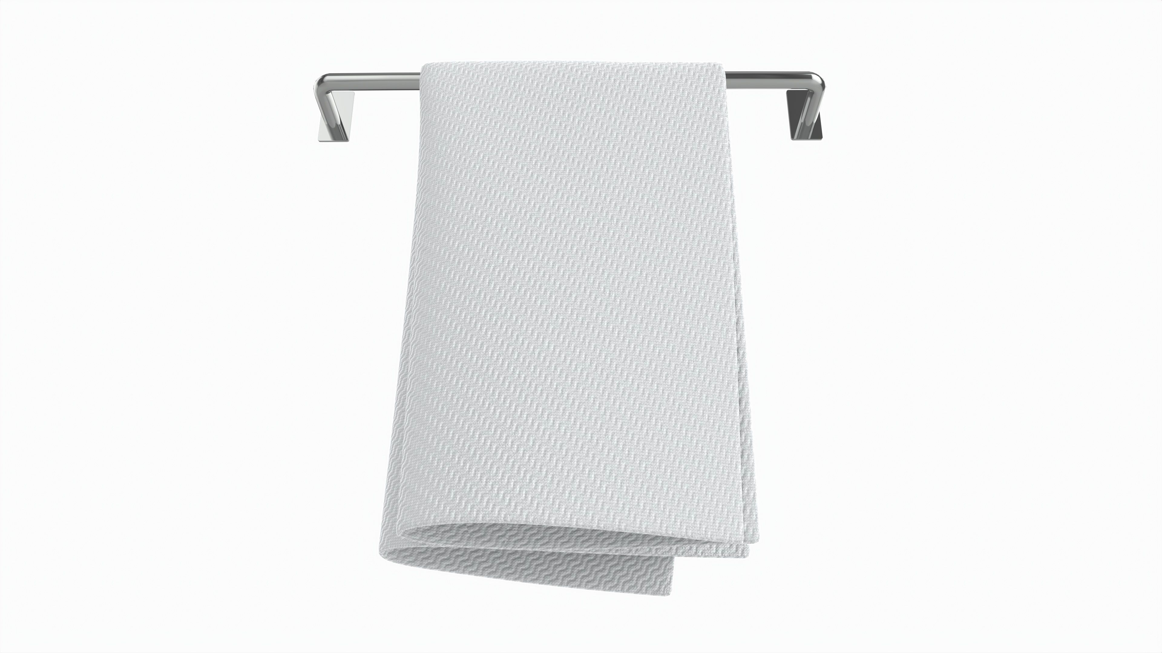Metal Towel Rail with folded Towel 01 3D model_2