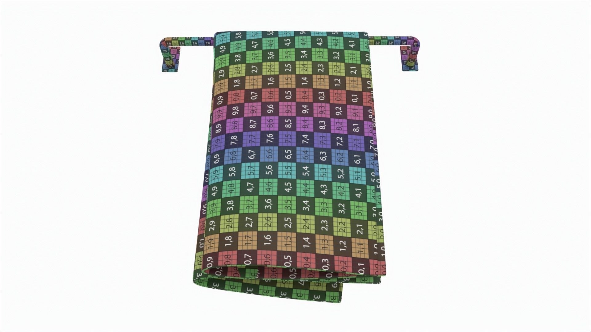 Metal Towel Rail with folded Towel 01 3D model_8