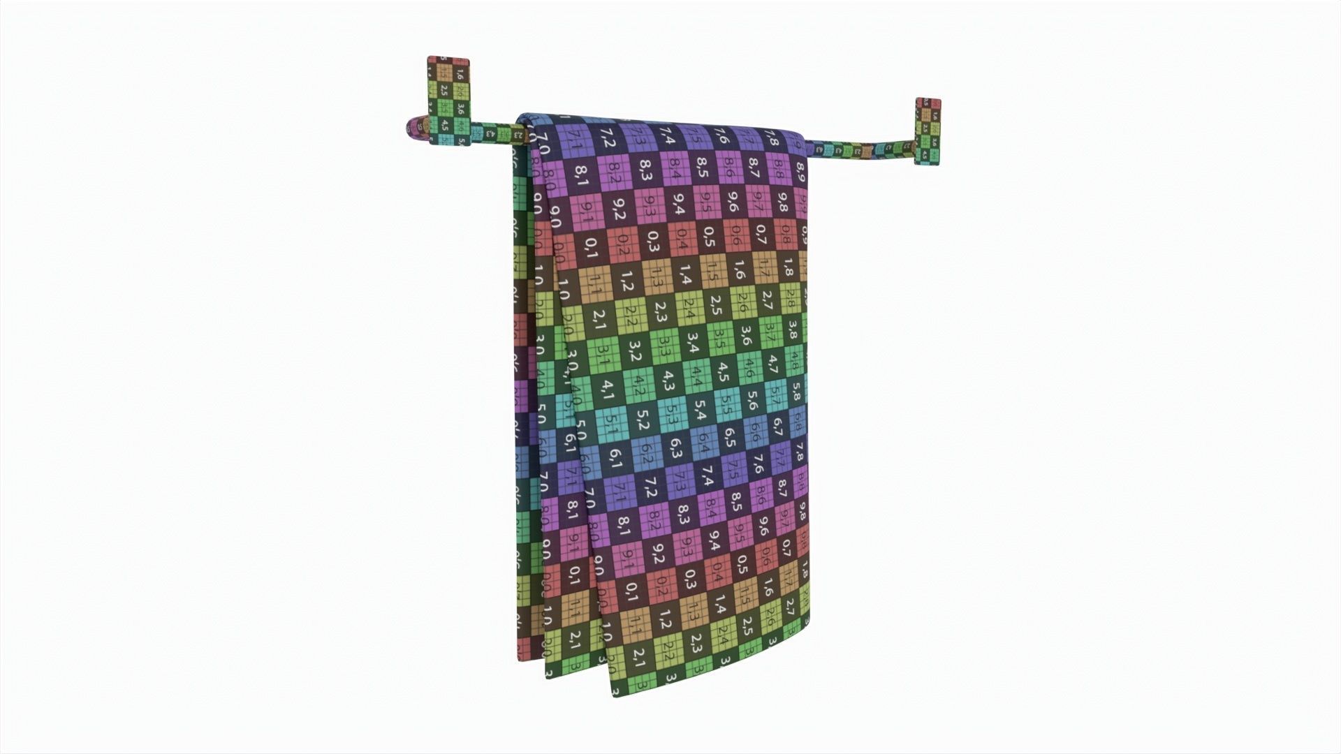 Metal Towel Rail with folded Towel 01 3D model_9