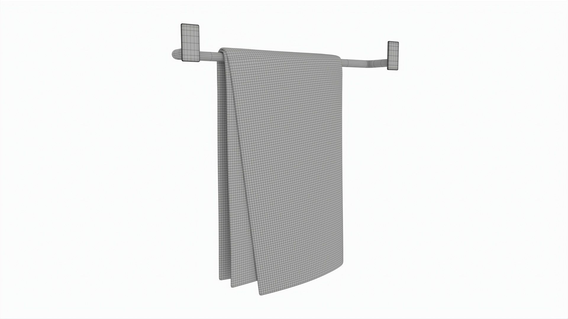 Metal Towel Rail with folded Towel 01 3D model_7