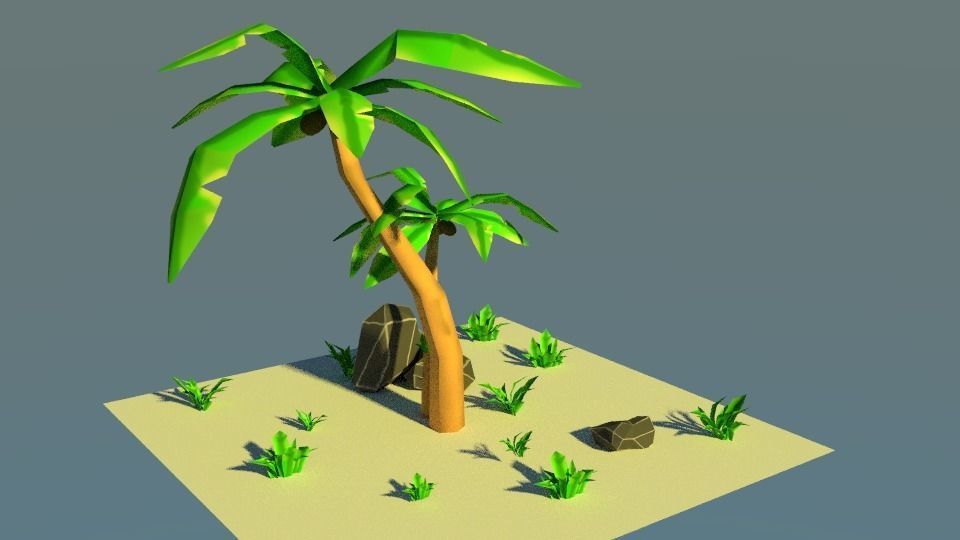 low poly nature assets Low-poly 3D model_1