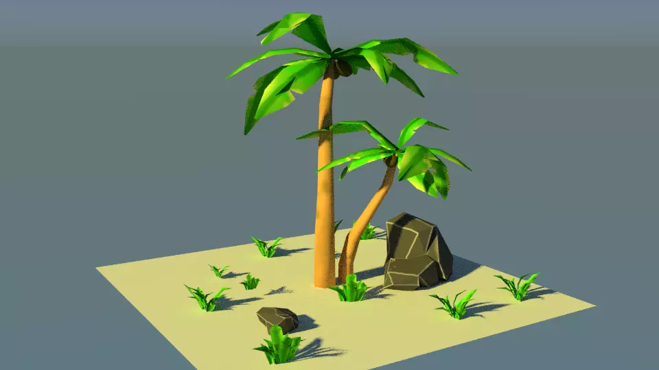 low poly nature assets Low-poly 3D model_0