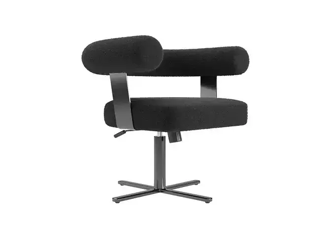 MEZZA CHARCOAL GREY BOUCLE OFFICE CHAIR 3D model