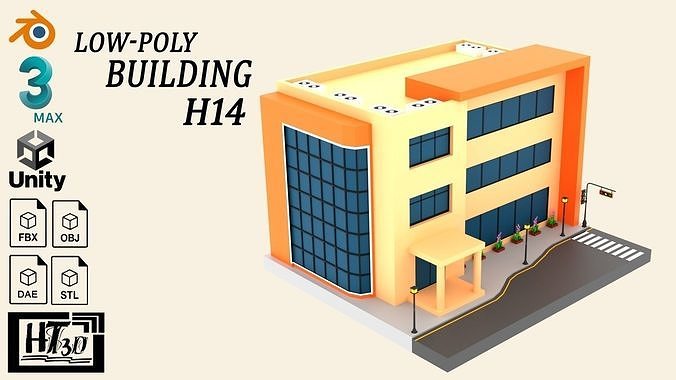 Building H14 Low-poly 3D model