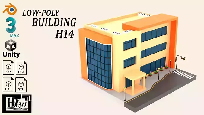 Building H14 Low-poly 3D model