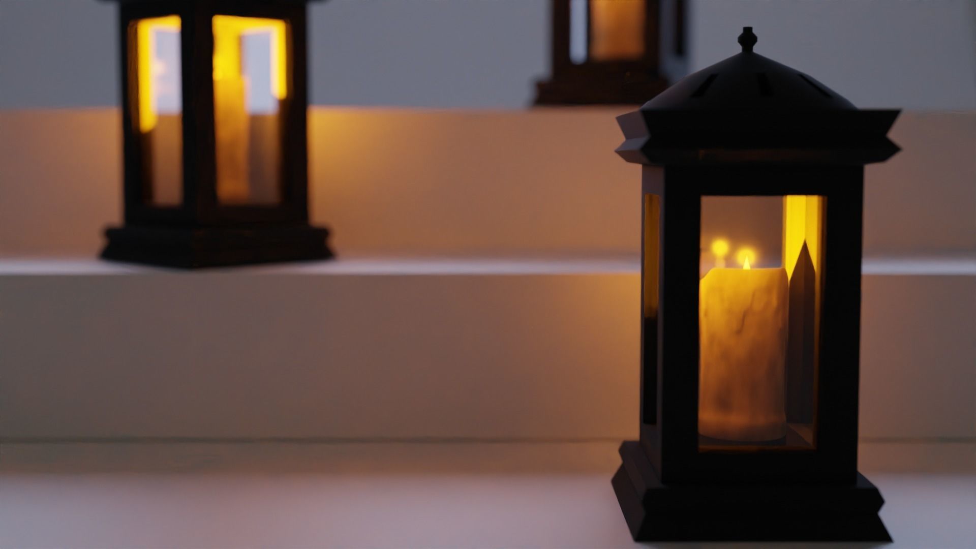 Gothic Candle lamp Free low-poly 3D model_2