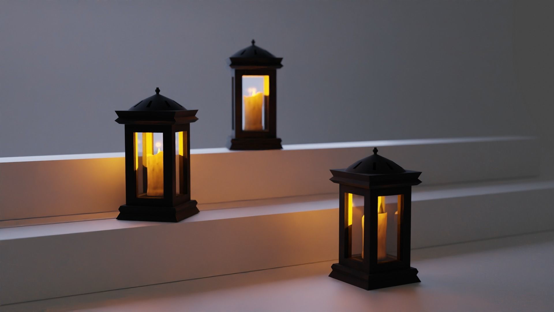 Gothic Candle lamp Free low-poly 3D model_3