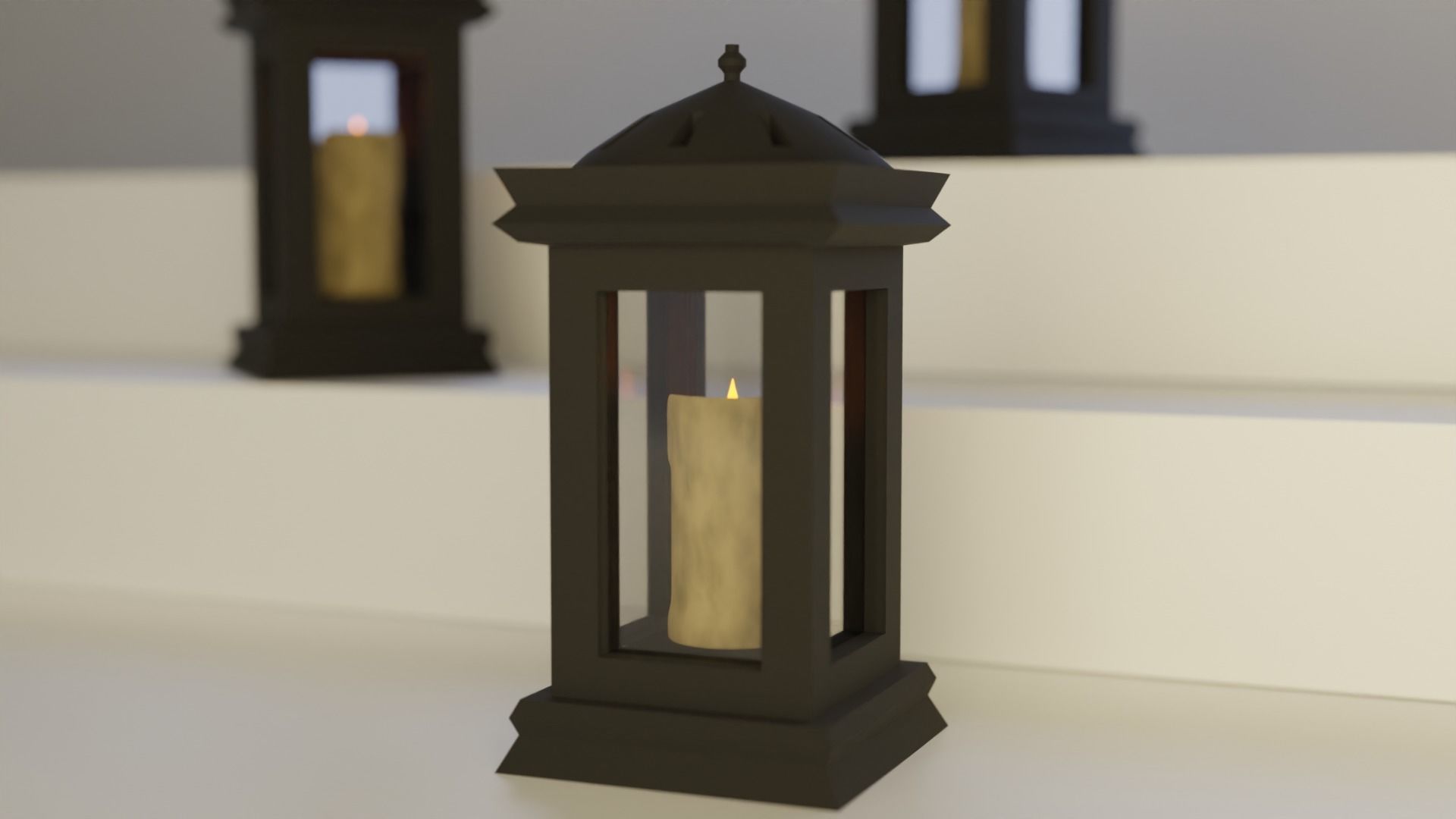 Gothic Candle lamp Free low-poly 3D model_5