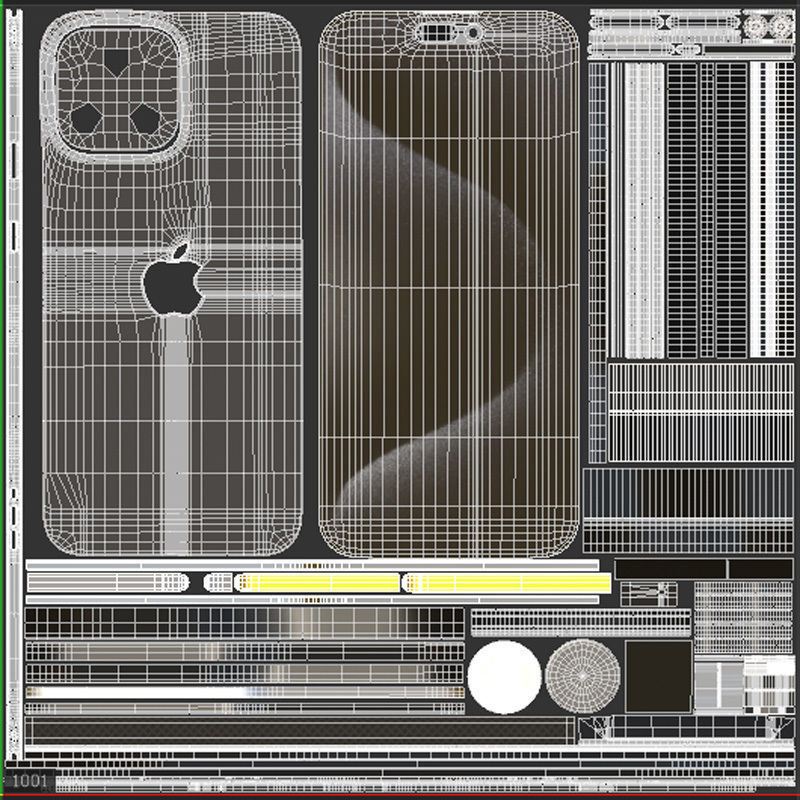 Apple iPhone 15 Pro Black Titanium Low-poly 3D model_23