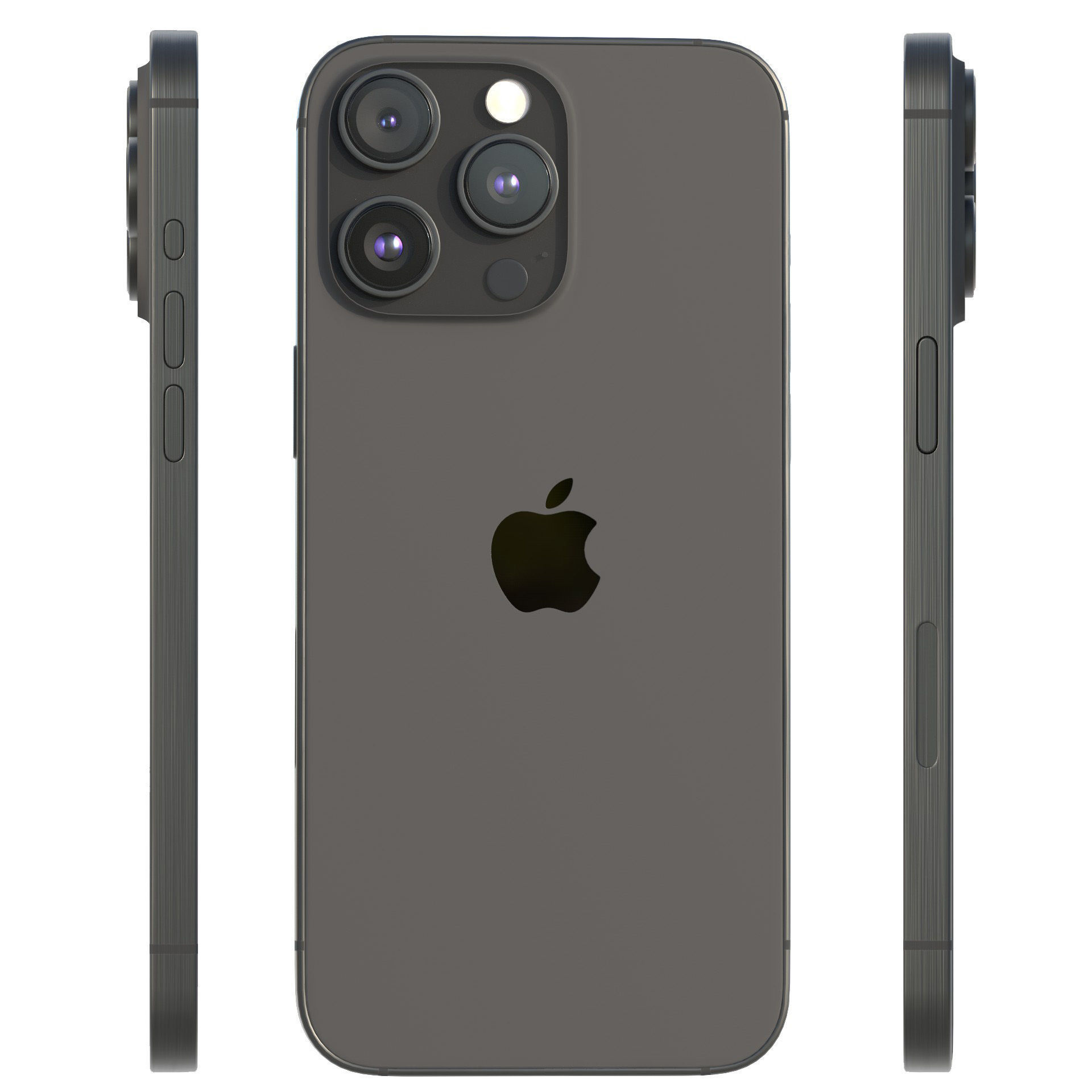 Apple iPhone 15 Pro Black Titanium Low-poly 3D model_10