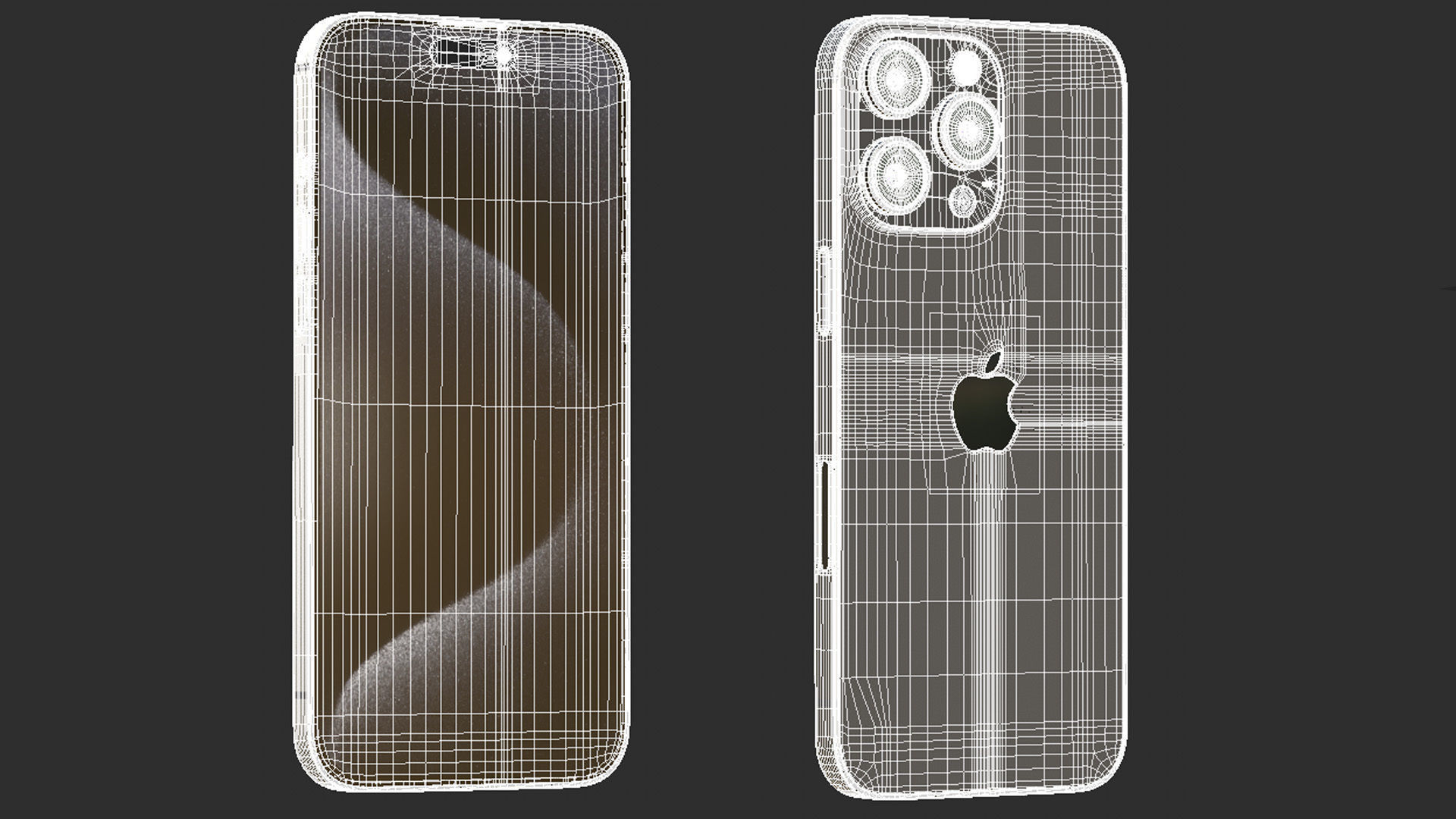 Apple iPhone 15 Pro Black Titanium Low-poly 3D model_22