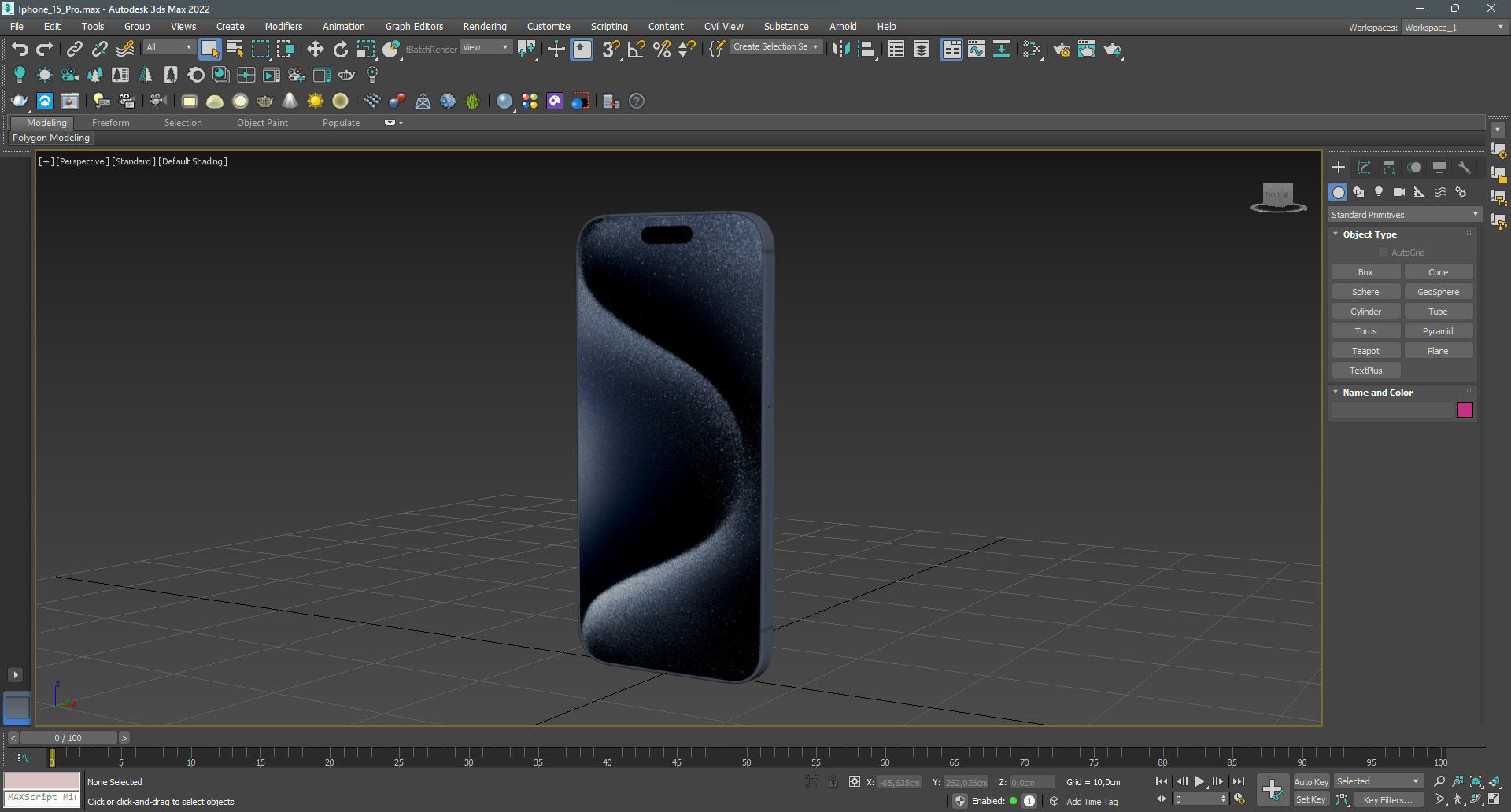 Apple iPhone 15 Pro Blue Titanium Low-poly 3D model_17