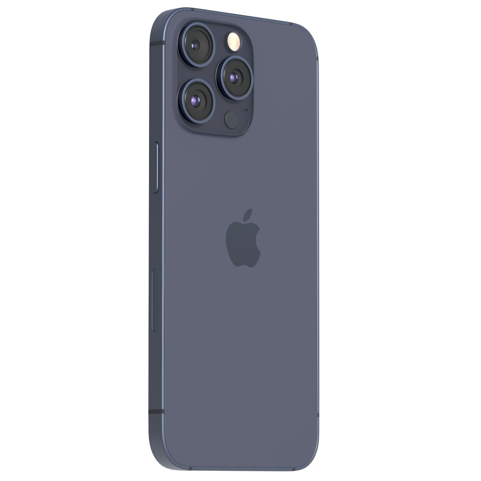 Apple iPhone 15 Pro Blue Titanium Low-poly 3D model_10