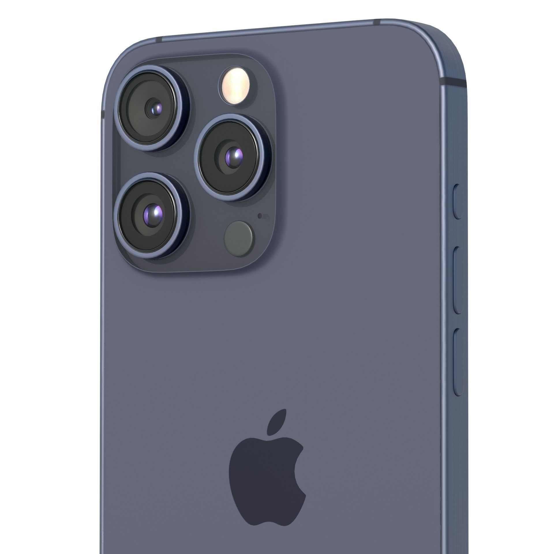 Apple iPhone 15 Pro Blue Titanium Low-poly 3D model_13