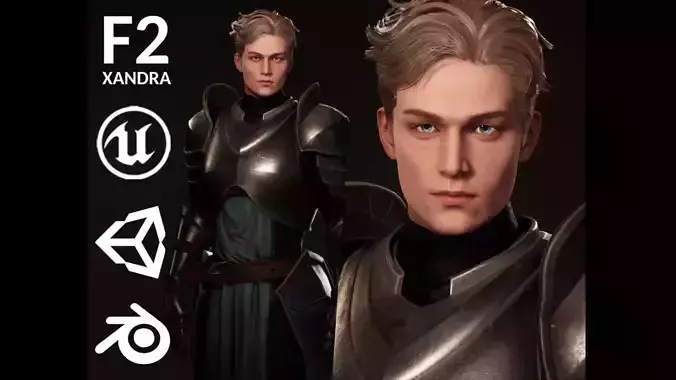 Warrior Lucas - M1 Animated Rigged Game Character Low-poly 3D model