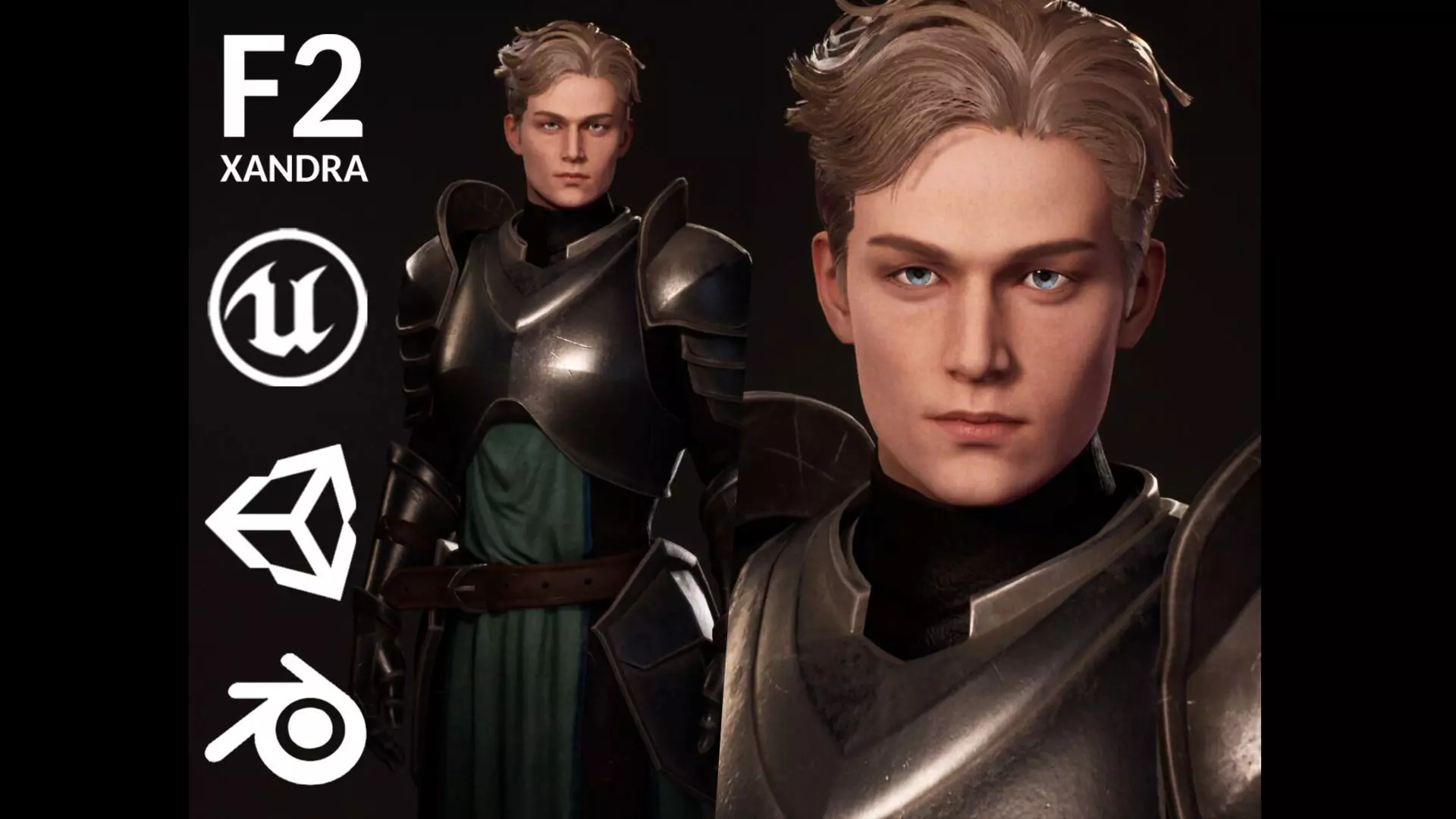 Warrior Lucas - M1 Animated Rigged Game Character Low-poly 3D model_0