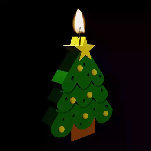 Christmas Tree-Themed Candle 2 3D print model