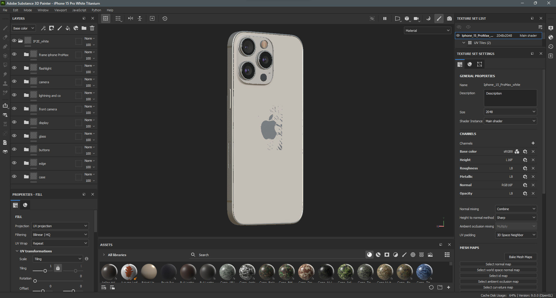 Apple iPhone 15 Pro White Titanium Low-poly 3D model_18