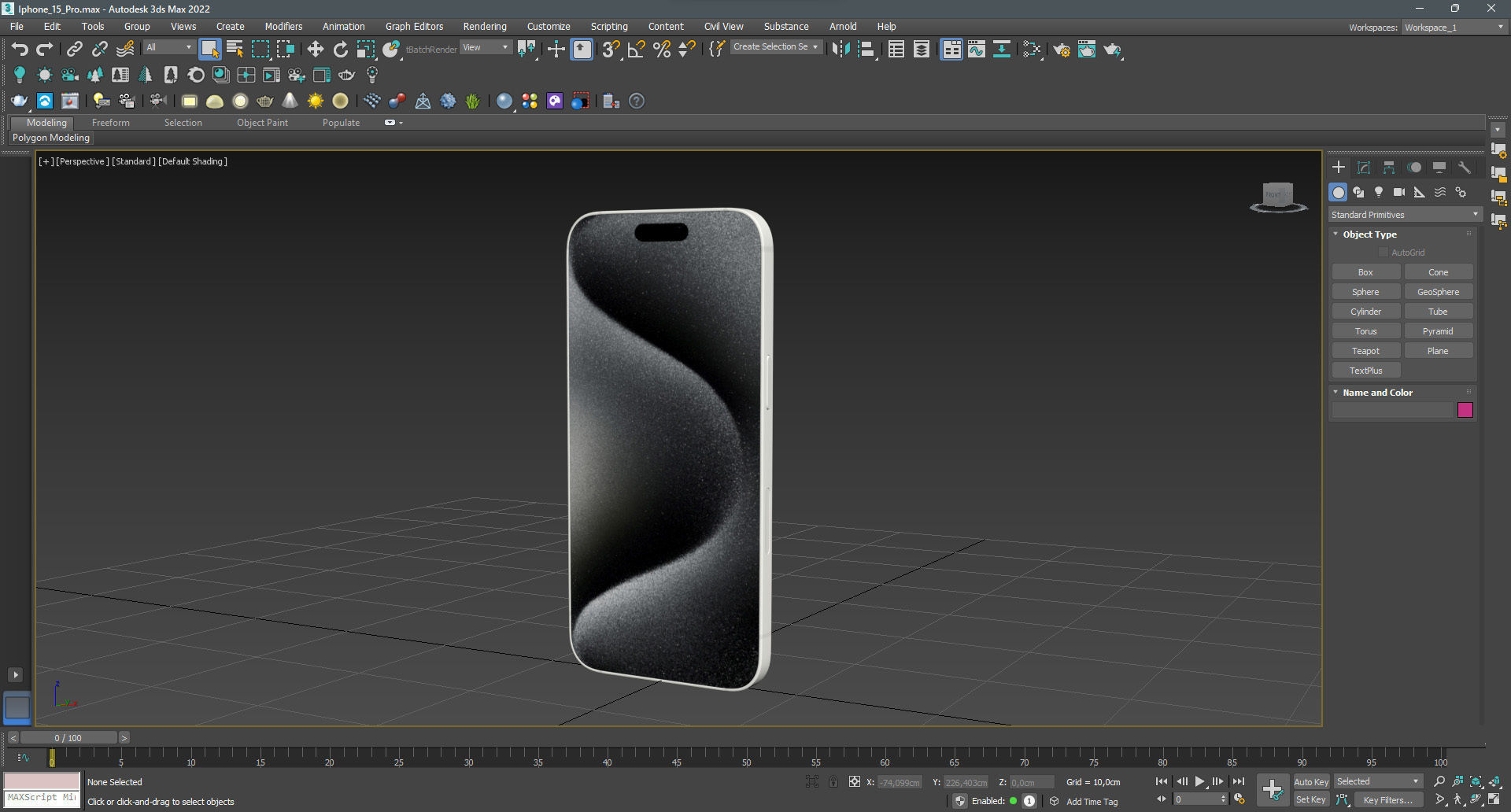 Apple iPhone 15 Pro White Titanium Low-poly 3D model_17