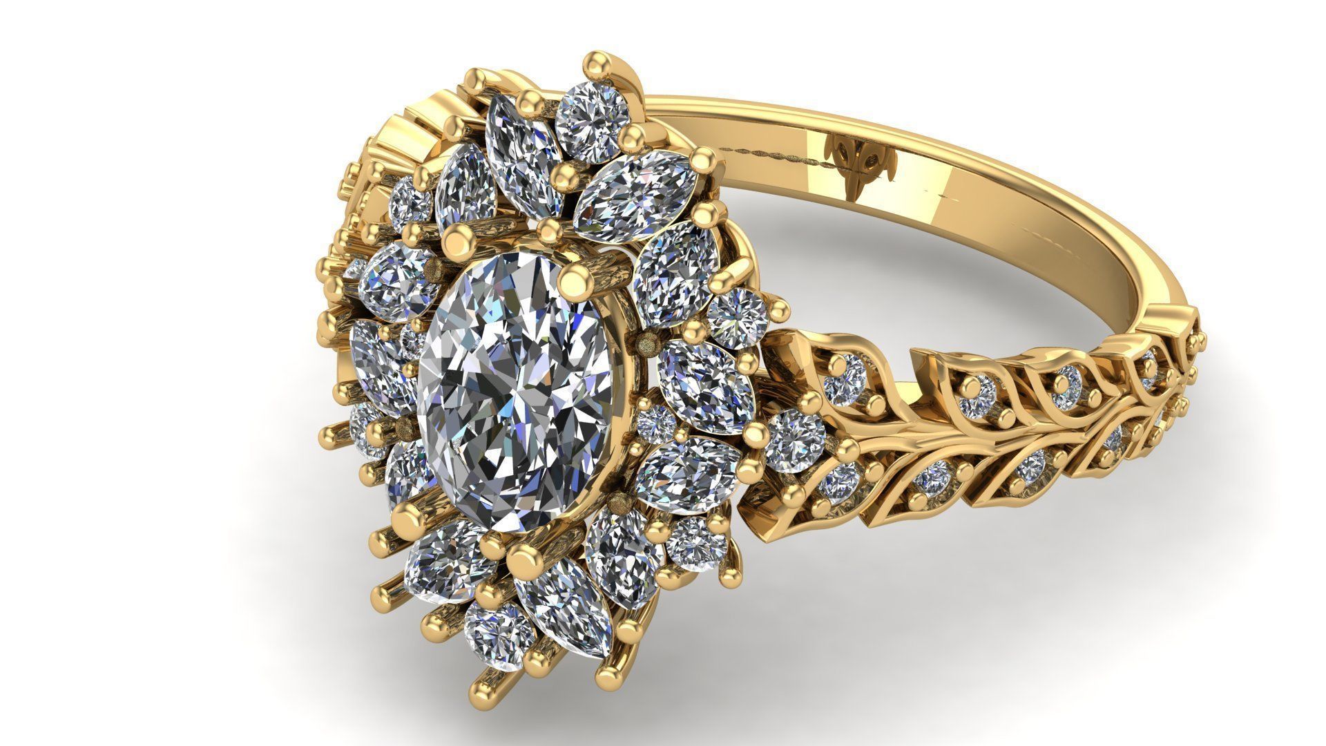 Engagement Ring 3D print model_3