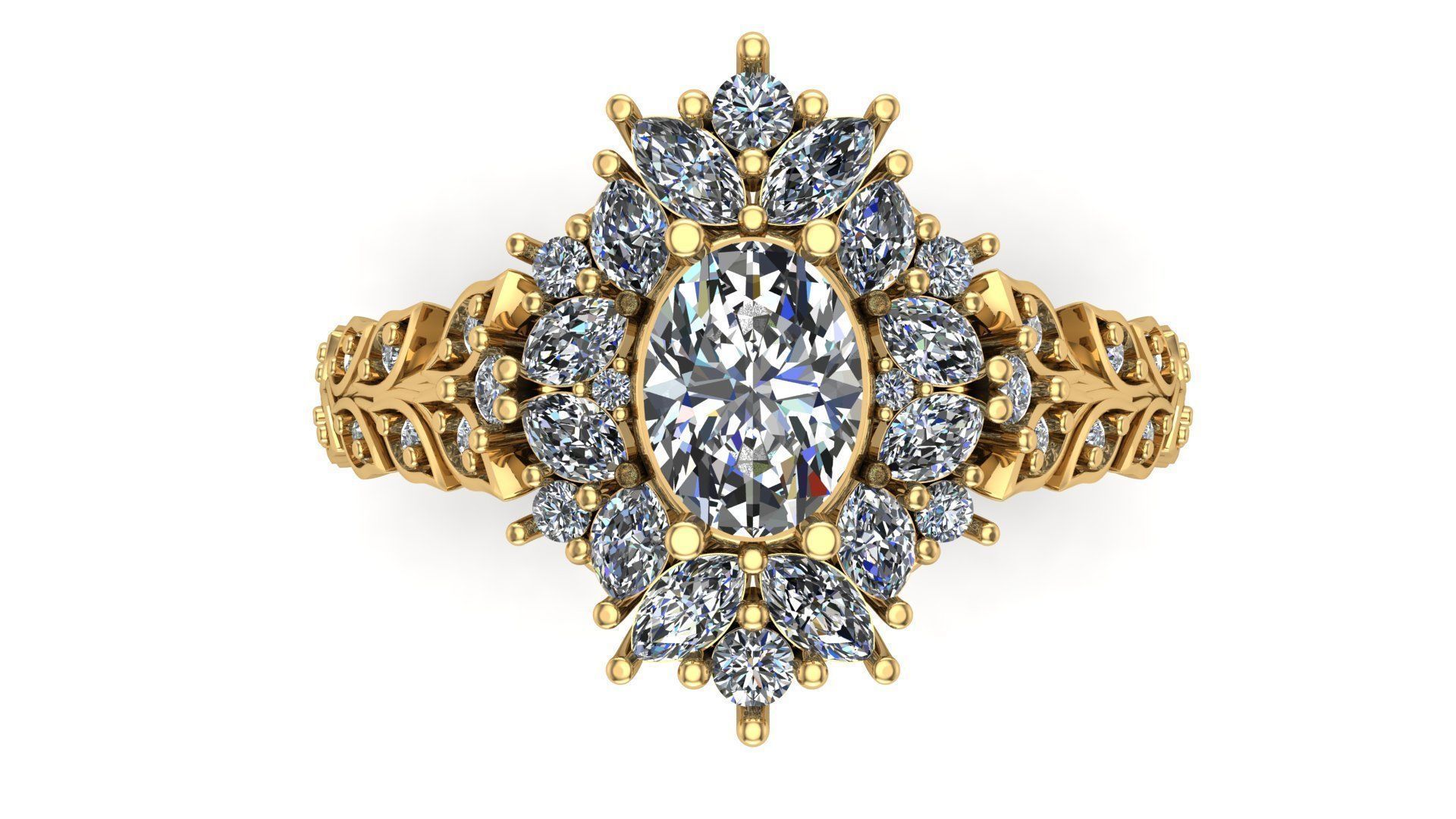 Engagement Ring 3D print model_1