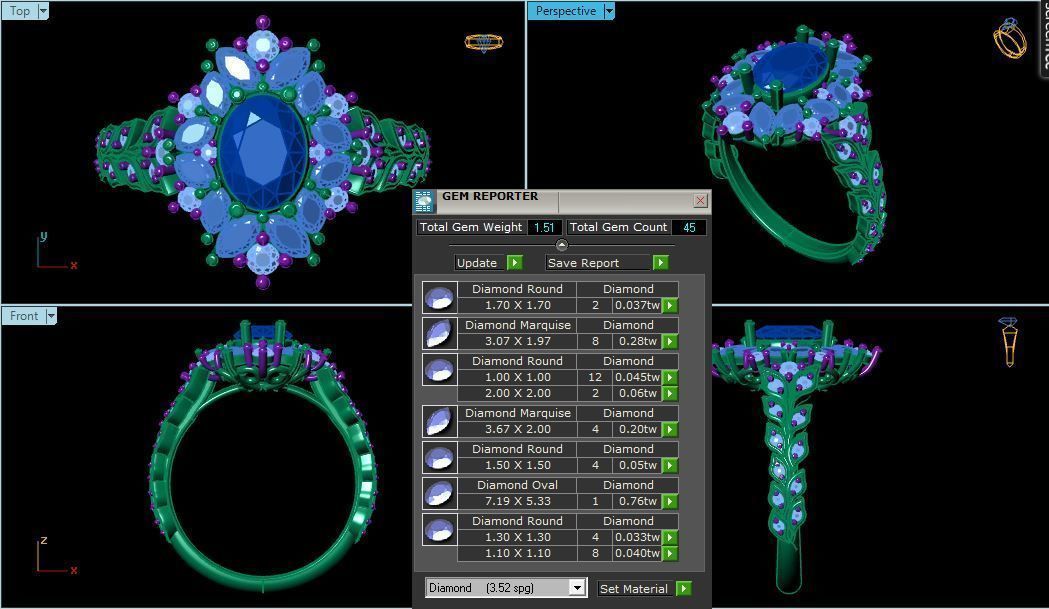 Engagement Ring 3D print model_5