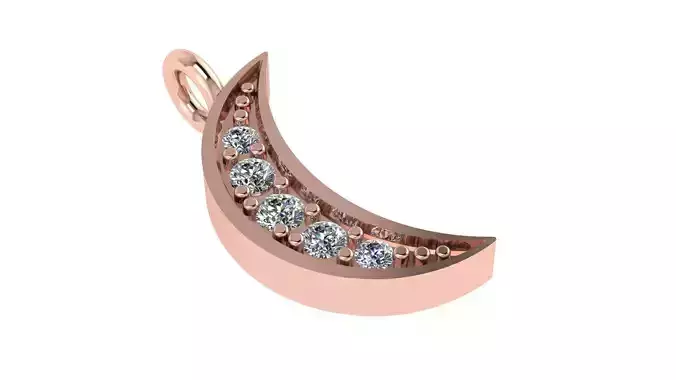necklace moon bead 3D print model