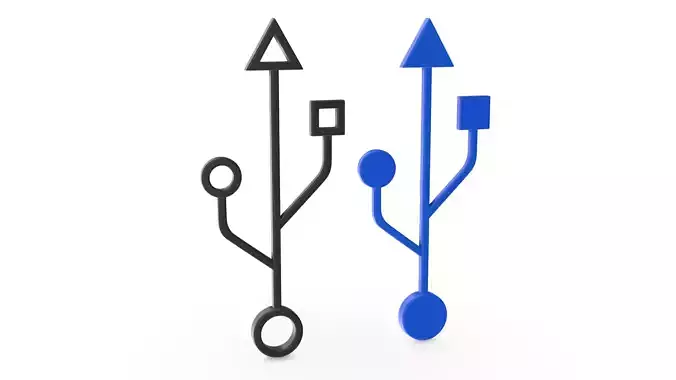 Usb Symbol Low-poly 3D model