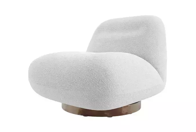 Pence Boucle Fabric Swivel Chair 3D model
