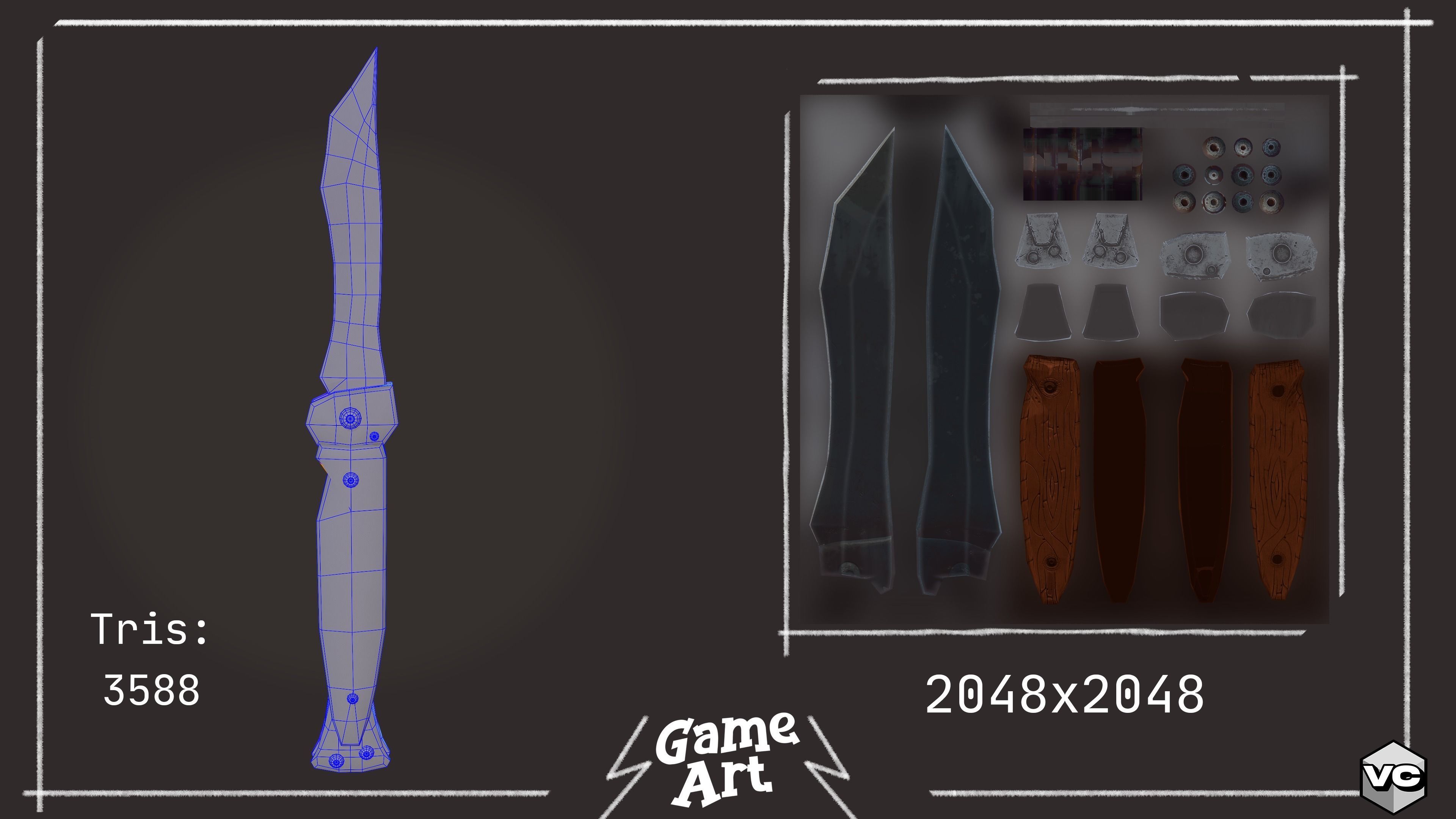 WEAPON BUNDLE - 5 Weapons Game Ready -  Low-poly 3D model_10