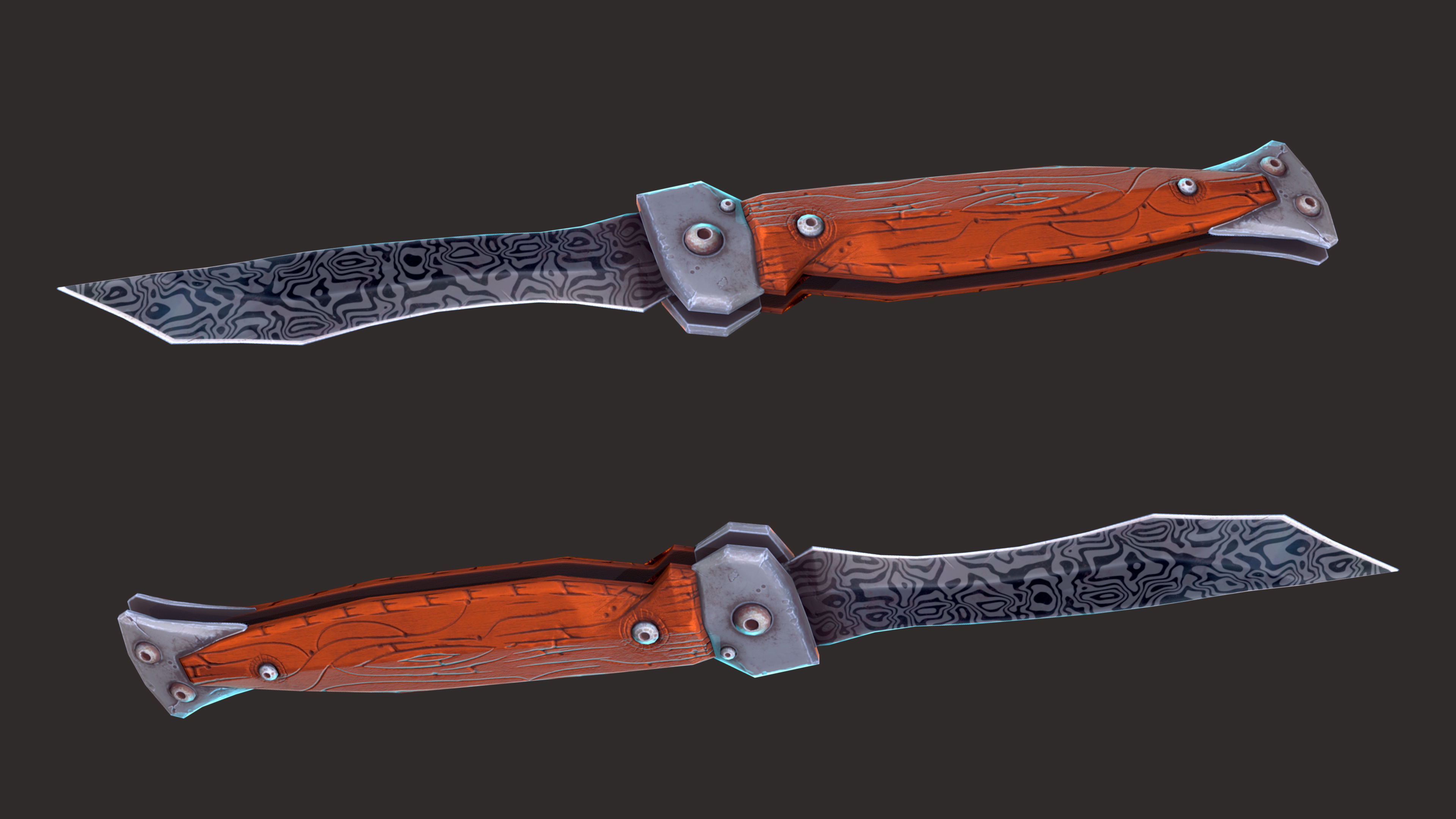 WEAPON BUNDLE - 5 Weapons Game Ready -  Low-poly 3D model_7