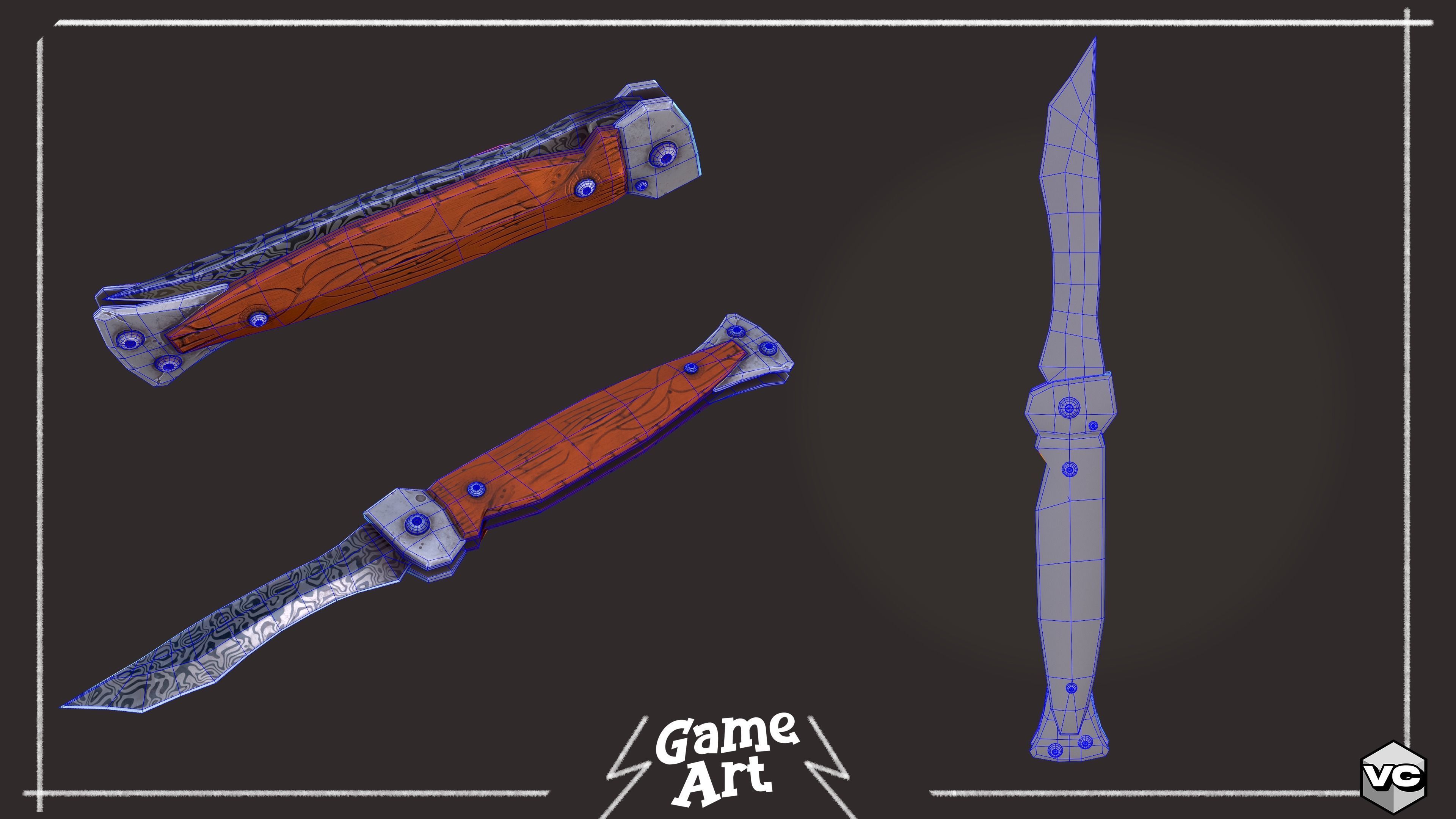 WEAPON BUNDLE - 5 Weapons Game Ready -  Low-poly 3D model_9