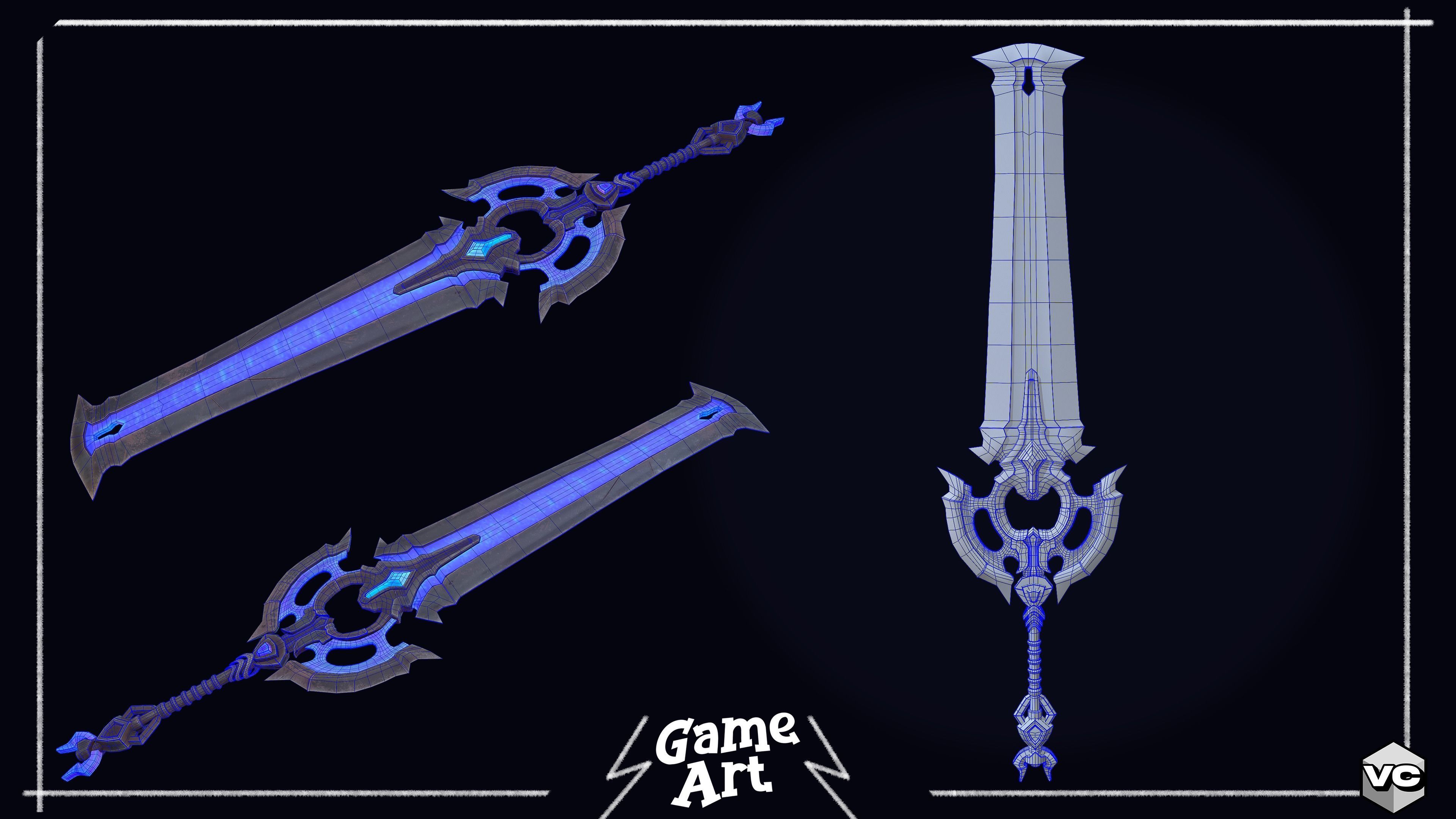 WEAPON BUNDLE - 5 Weapons Game Ready -  Low-poly 3D model_19