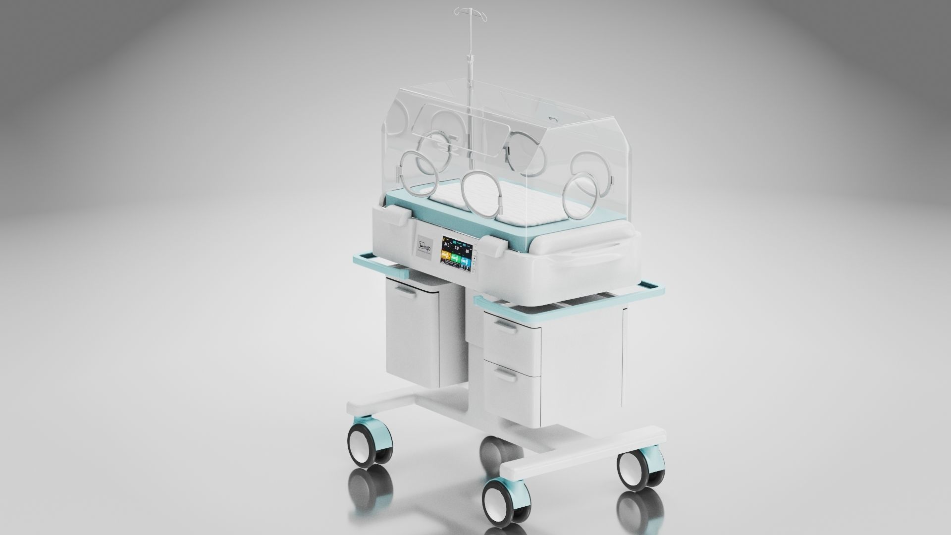 Baby Incubator Low-poly 3D model_16