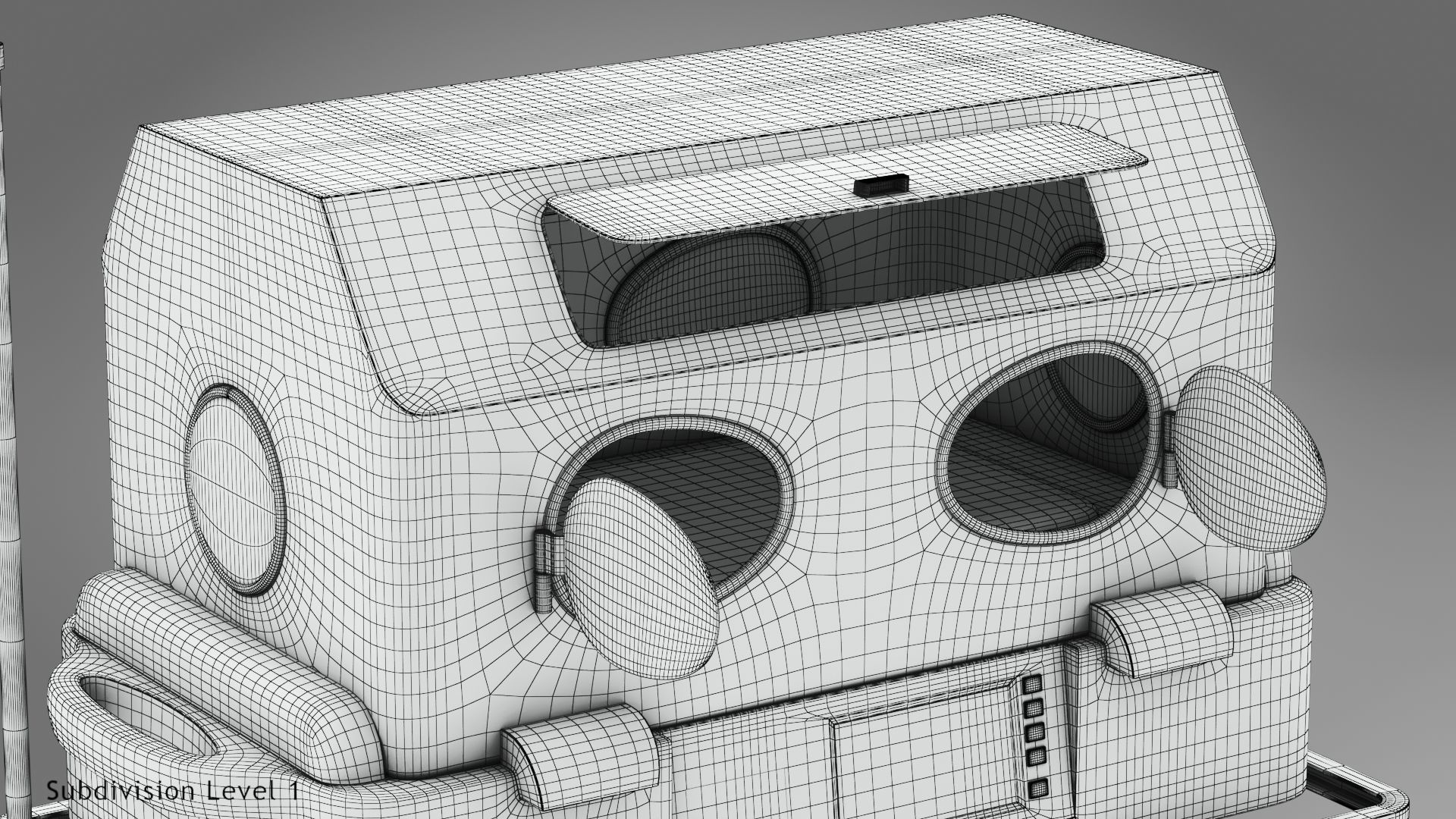 Baby Incubator Low-poly 3D model_28
