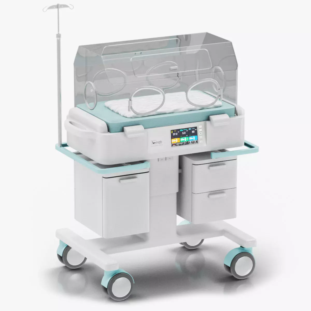 Baby Incubator Low-poly 3D model_0