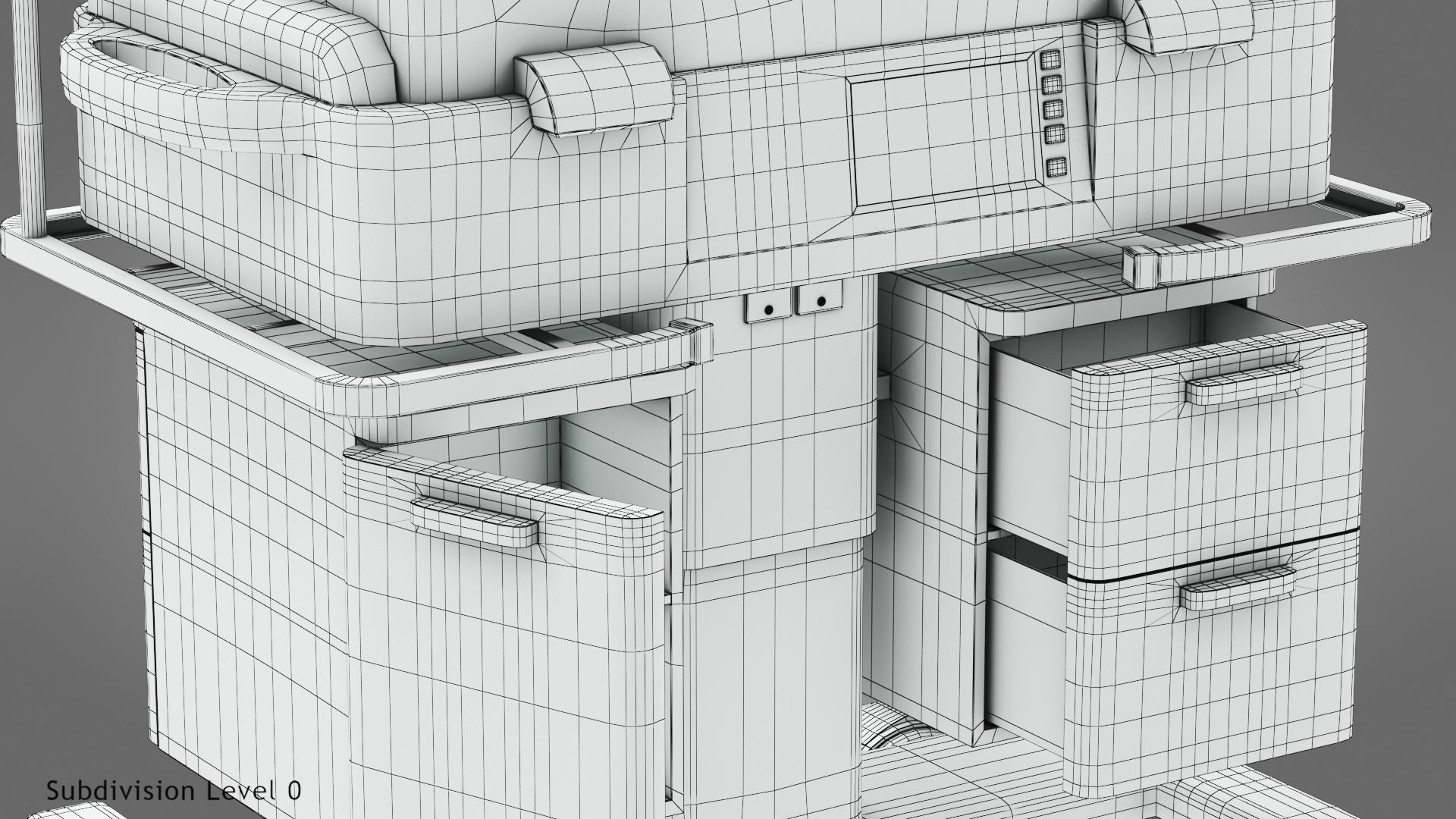 Baby Incubator Low-poly 3D model_36