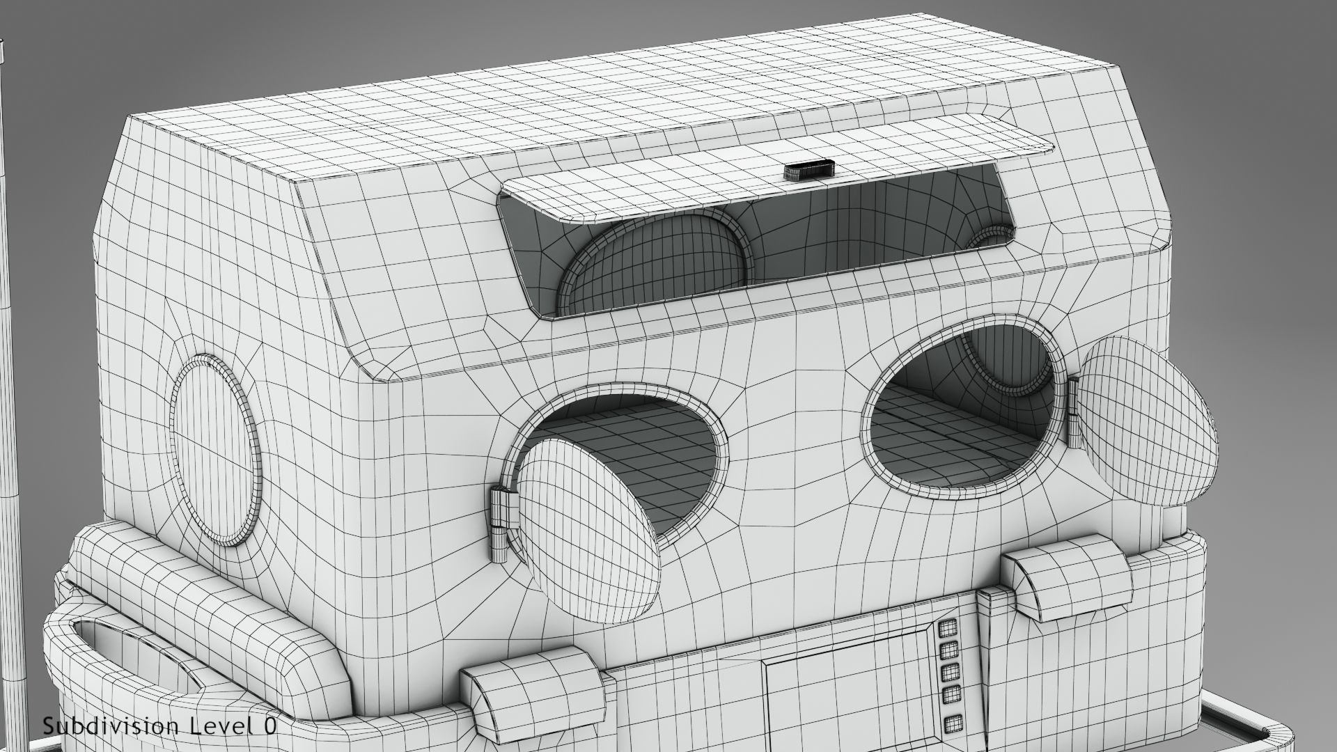 Baby Incubator Low-poly 3D model_27