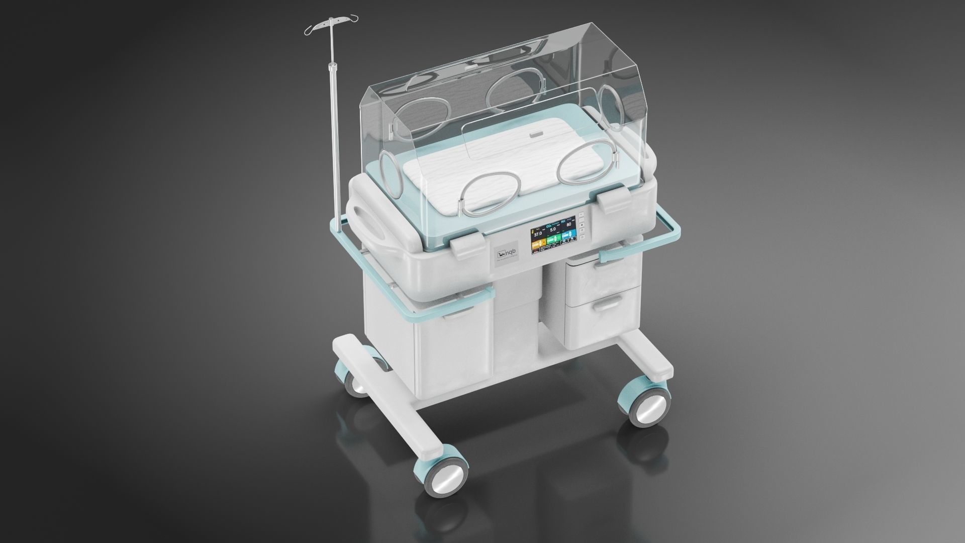 Baby Incubator Low-poly 3D model_6