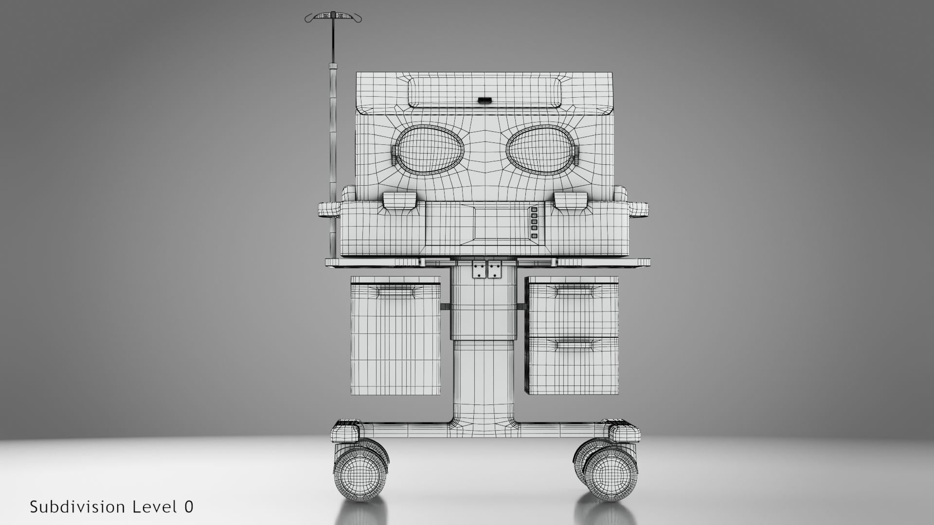 Baby Incubator Low-poly 3D model_34