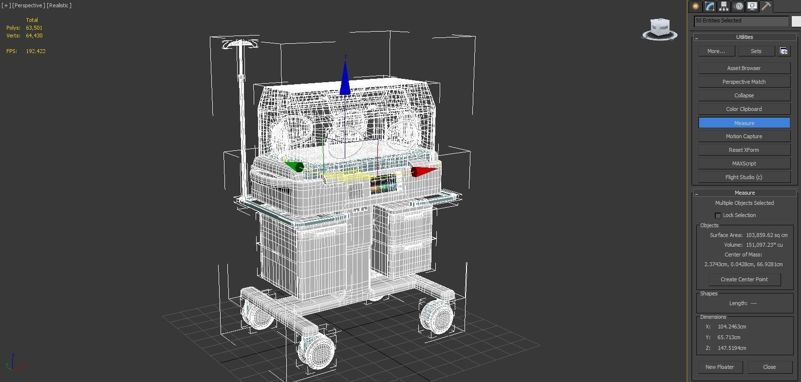 Baby Incubator Low-poly 3D model_12