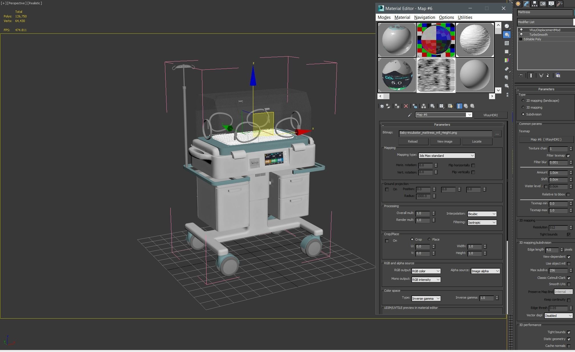 Baby Incubator Low-poly 3D model_5