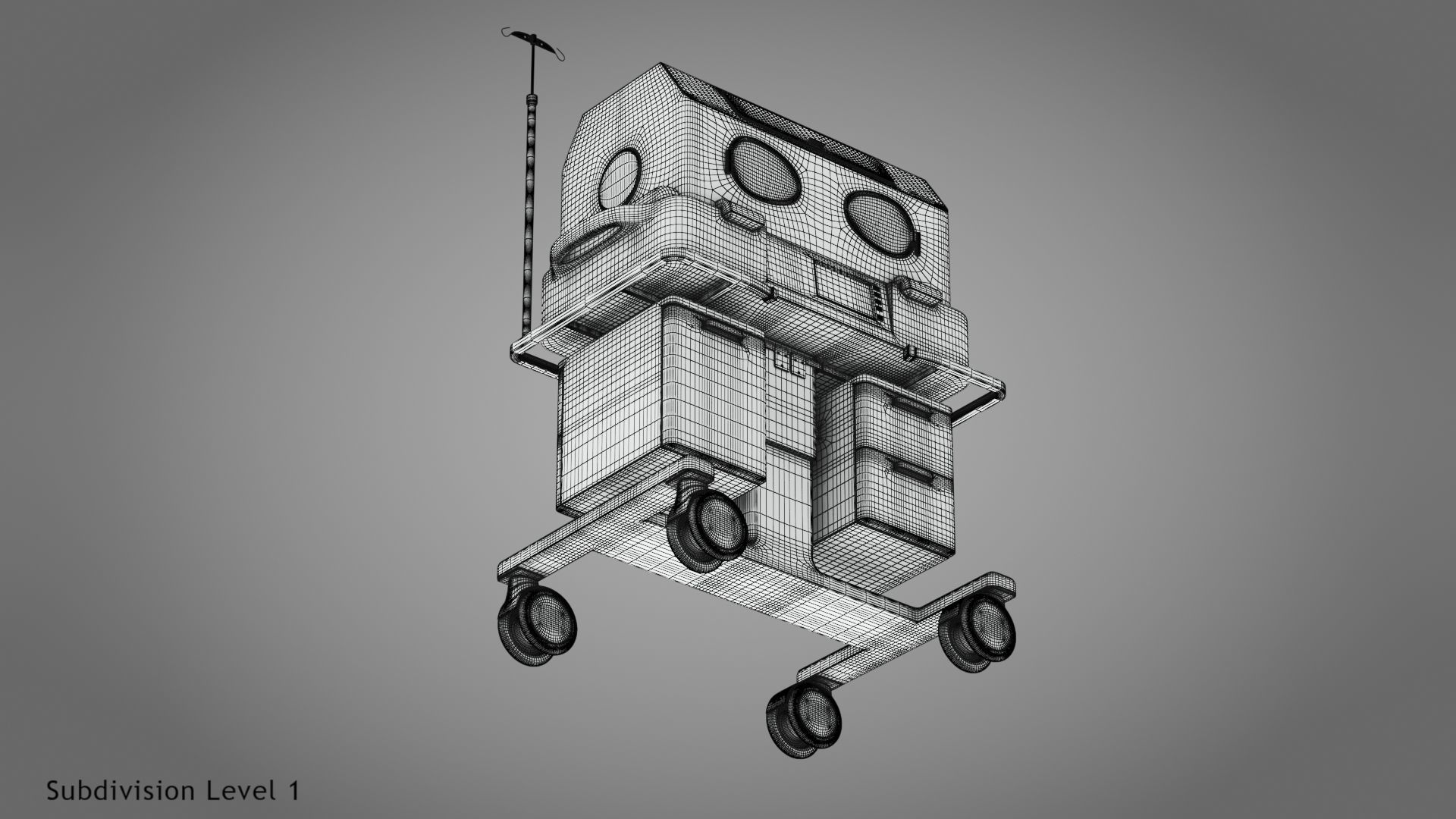 Baby Incubator Low-poly 3D model_33