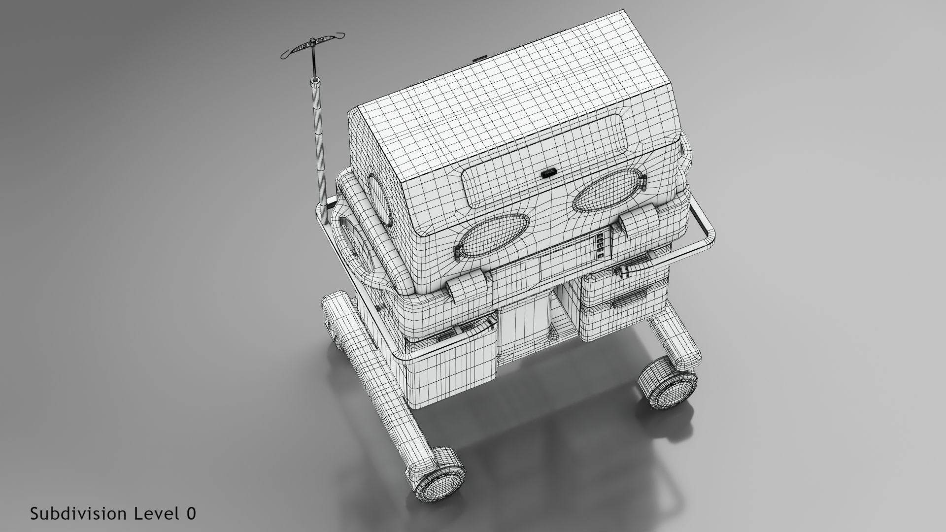 Baby Incubator Low-poly 3D model_42
