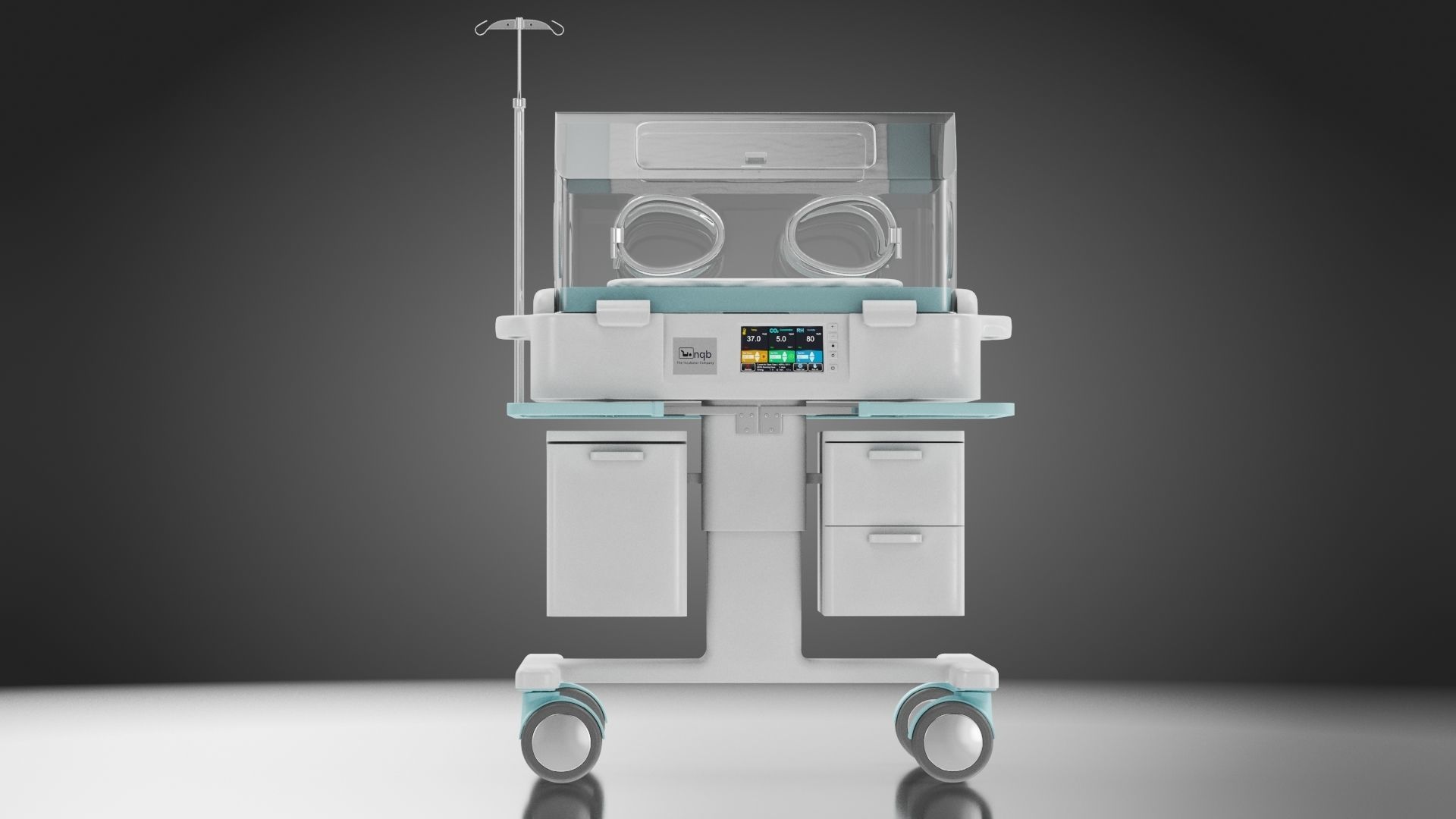 Baby Incubator Low-poly 3D model_2