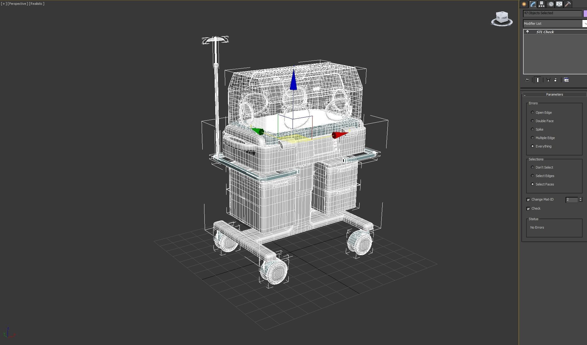 Baby Incubator Low-poly 3D model_10
