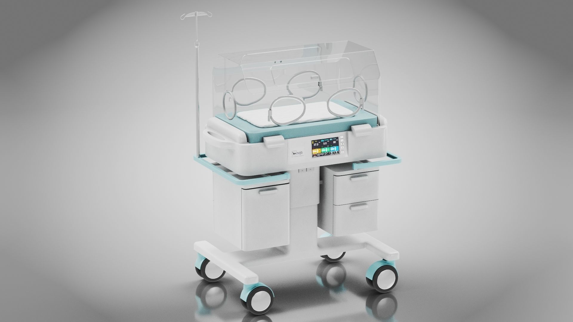 Baby Incubator Low-poly 3D model_14