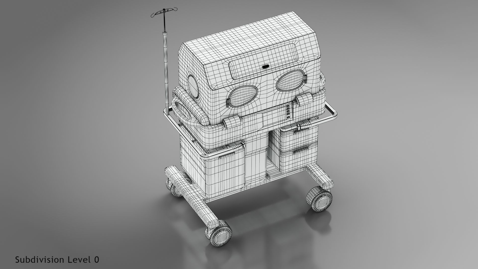 Baby Incubator Low-poly 3D model_44